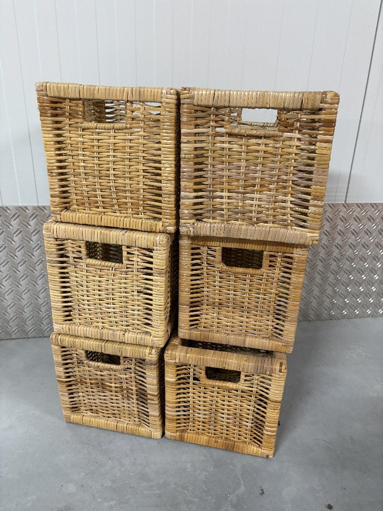 Ikea Branas Rieten mand - 6 stuks (kleiner model), Ophalen, Gevlochten, Mand, Vierkant