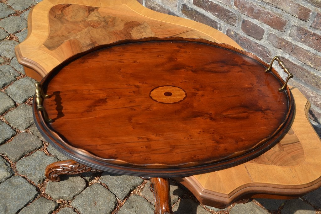 Prachtig antiek dienblad 70x50 cm merk "Kabinet Maker SL", Ophalen of Verzenden