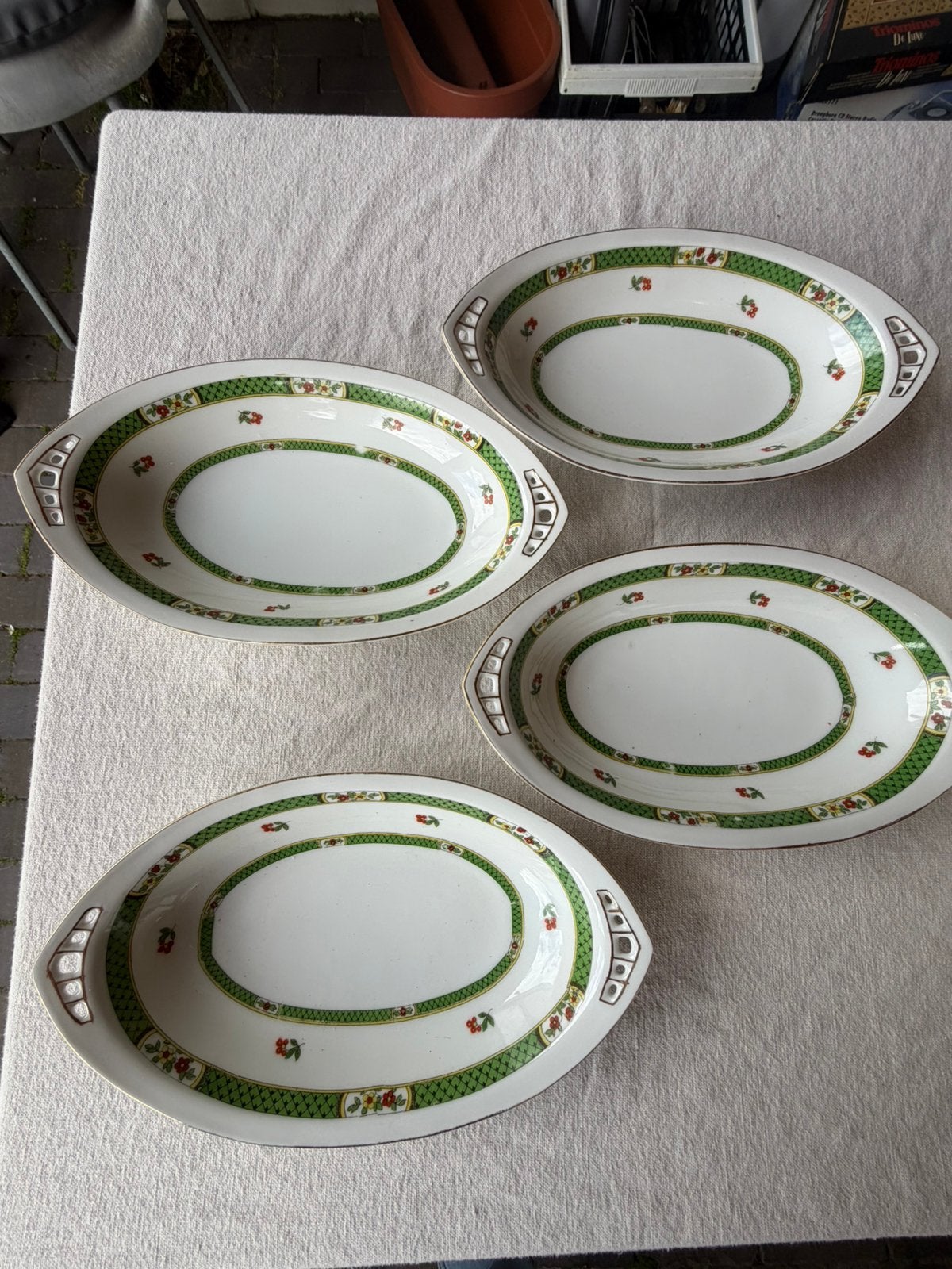 Antieke Villeroy & Boch Mettlach schalen (4x) - ca. 1900, Ophalen of Verzenden