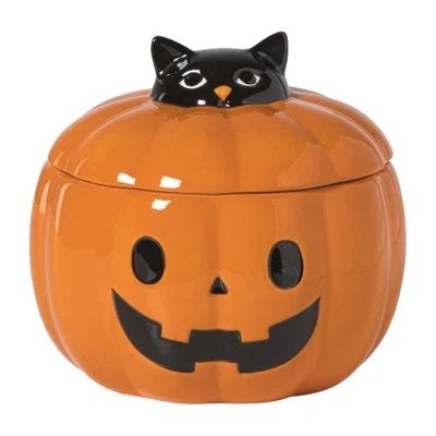 Snoeppot Halloween - pompoen met kat, Ophalen, Overige merken, Keramiek, Overige typen