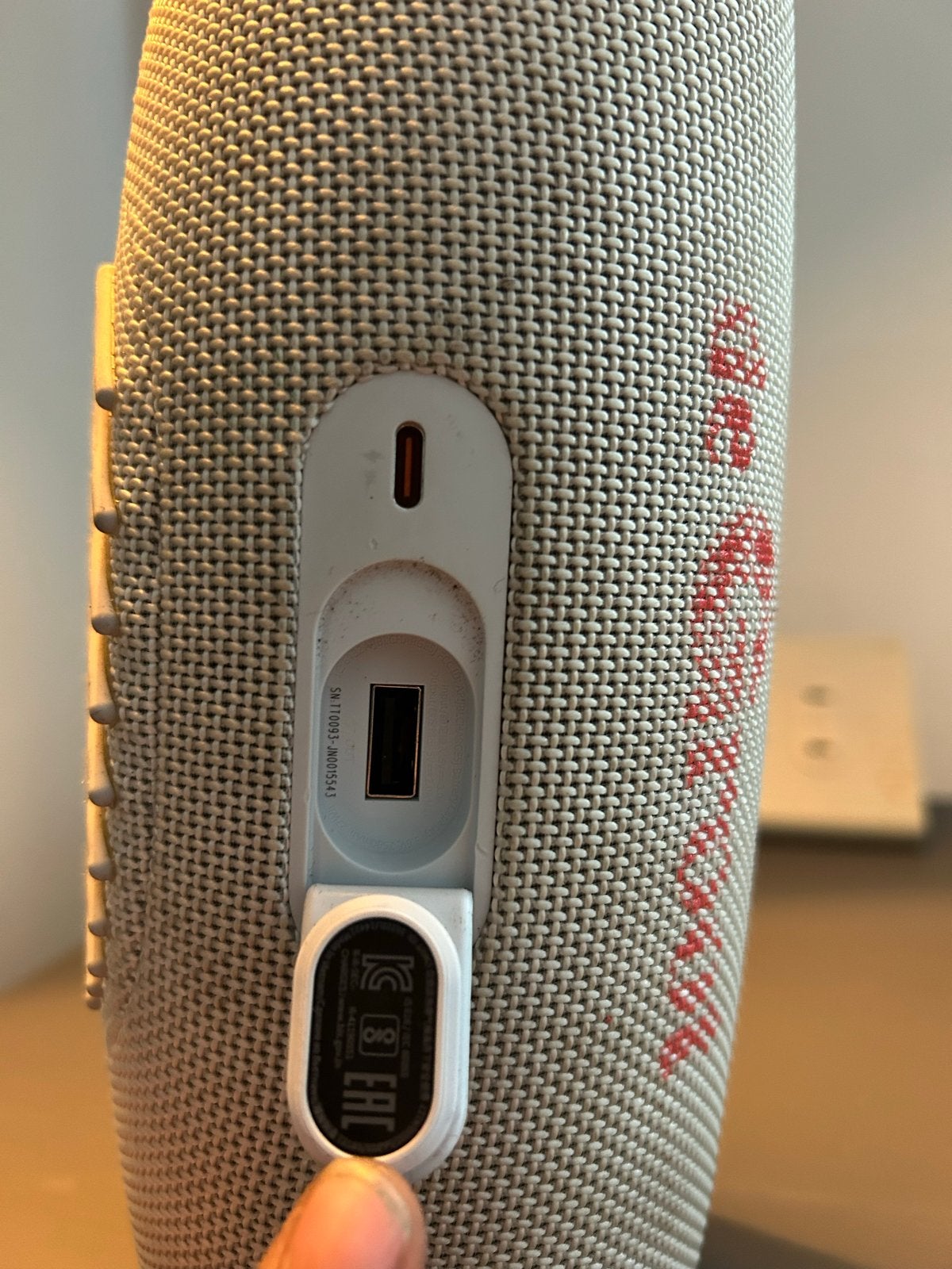 JBL Charge 5 Draagbare Bluetooth Speaker - Wit, Gebruikt, JBL, Ophalen of Verzenden, Draagbare speaker