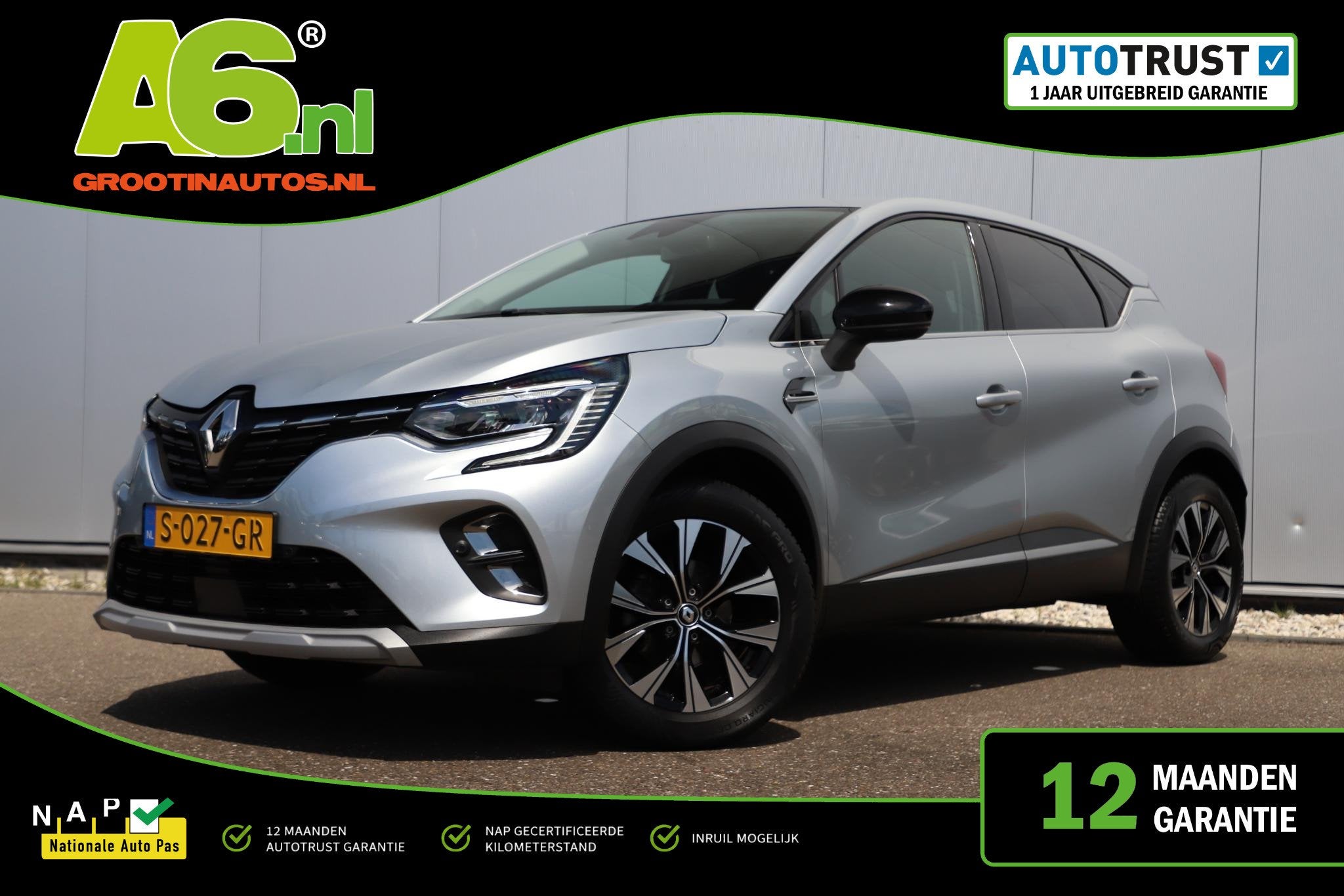 Renault Captur 1.0 TCe 90 techno Navigatie Achteruitrijcamer, Voorwielaandrijving, Gebruikt, Euro 6, Met garantie (alle)