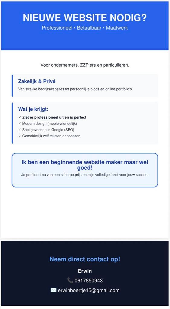 Website maker, Eén persoon