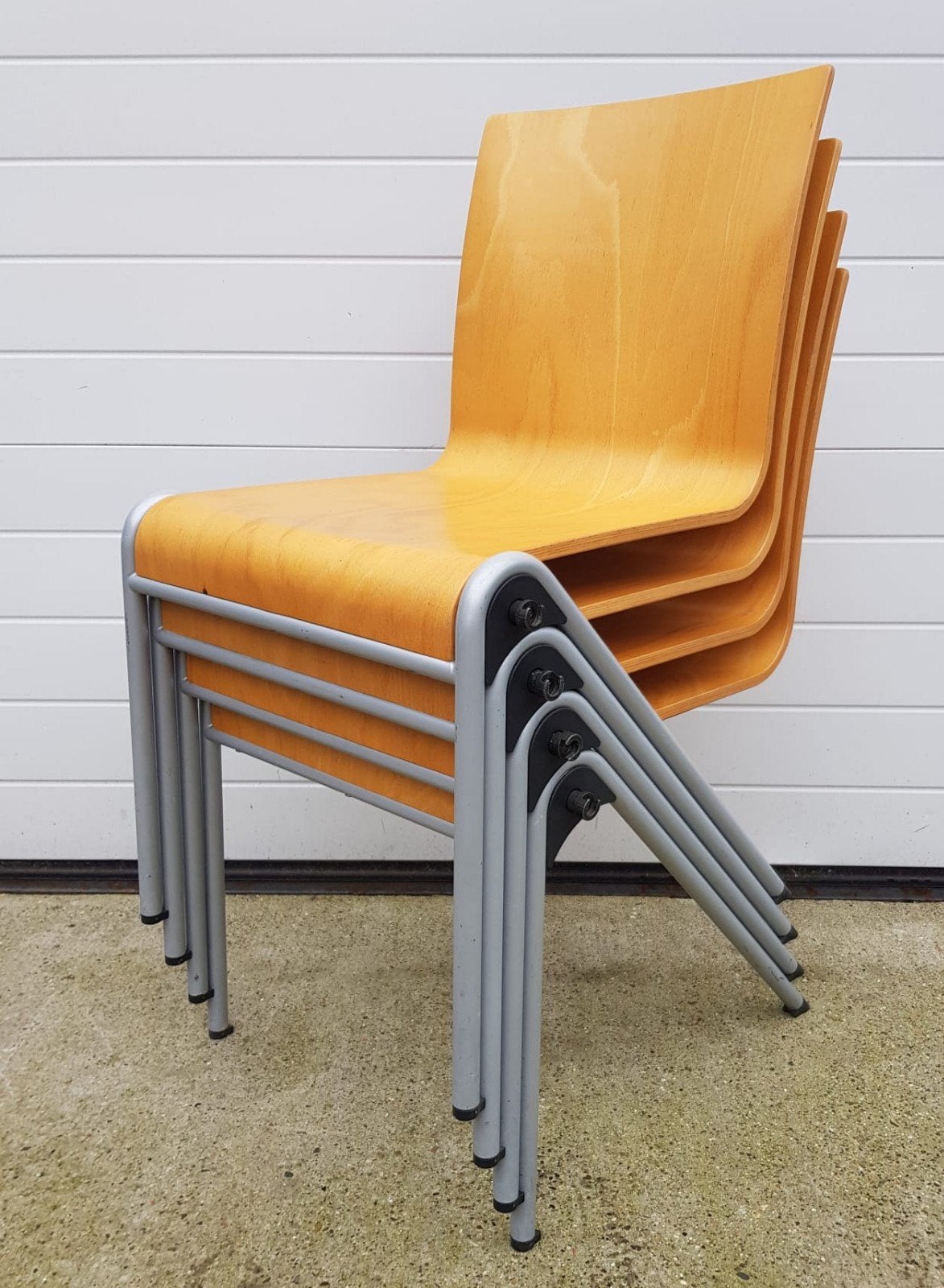 16 x Drabert schoolstoelen vintage hout kantine cafe stoelen, Bruin, Ophalen of Verzenden, Zo goed als nieuw, Vijf, Zes of meer stoelen