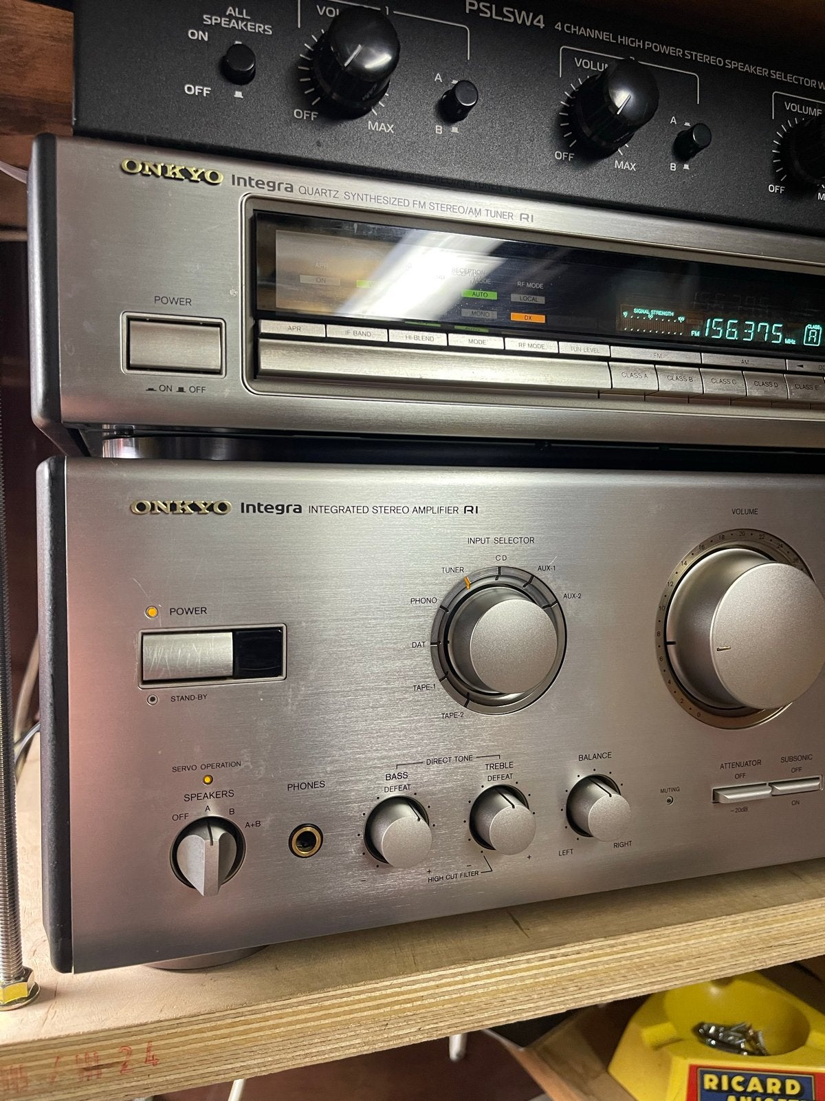Onkyo A-807 Versterker & T-407 Tuner Integra Serie, Ophalen, Gebruikt, 60 tot 120 watt, Stereo