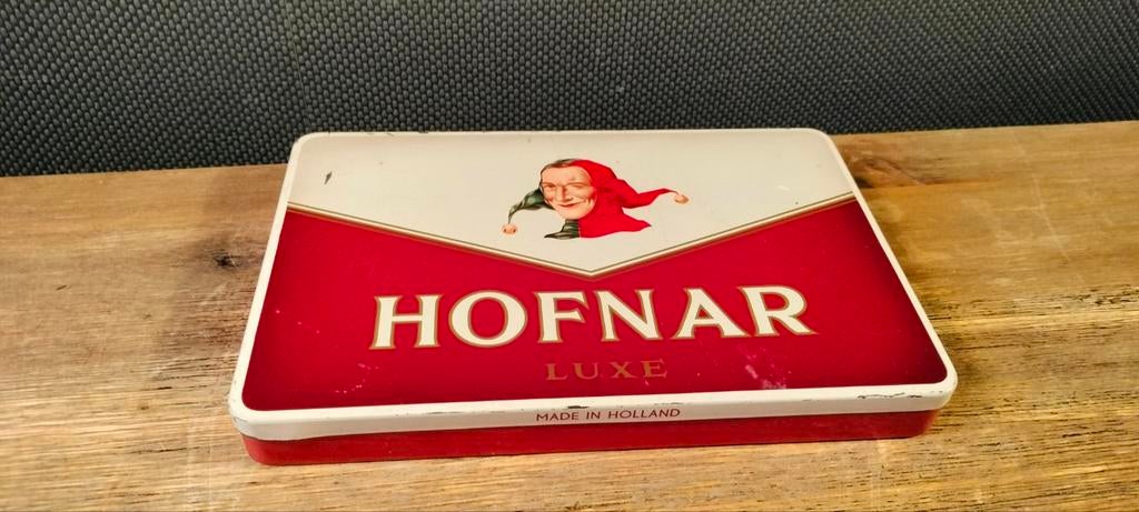 Vintage  Hofnar sigarenblik, Ophalen of Verzenden, Gebruikt, Tabaksdoos of Verpakking