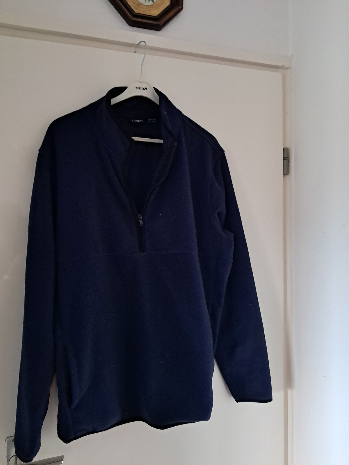 Heren blauwe fleece trui LIVERGY maat L z.g.a.n., Maat 52/54 (L), Blauw, Ophalen of Verzenden, Zo goed als nieuw