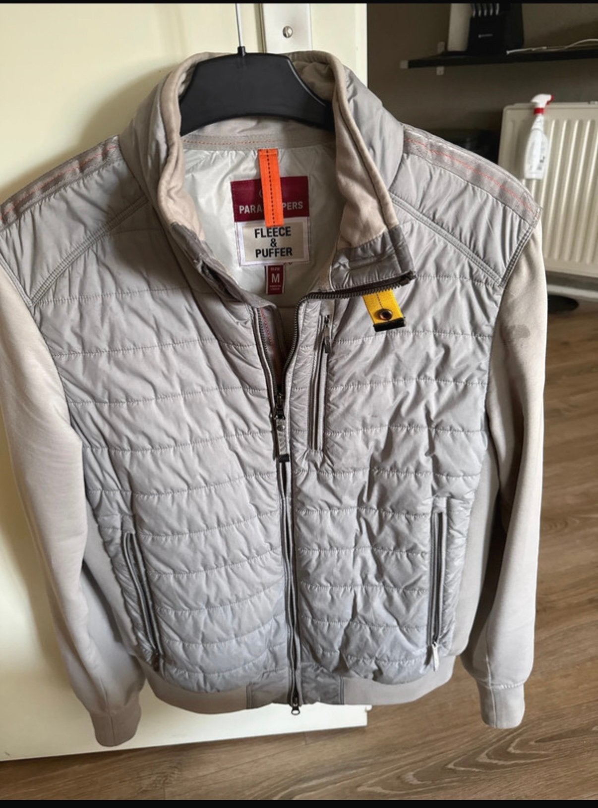 Parajumpers Fleece Puffer Jas Maat M, Ophalen of Verzenden, Zo goed als nieuw, Maat 48/50 (M), Grijs