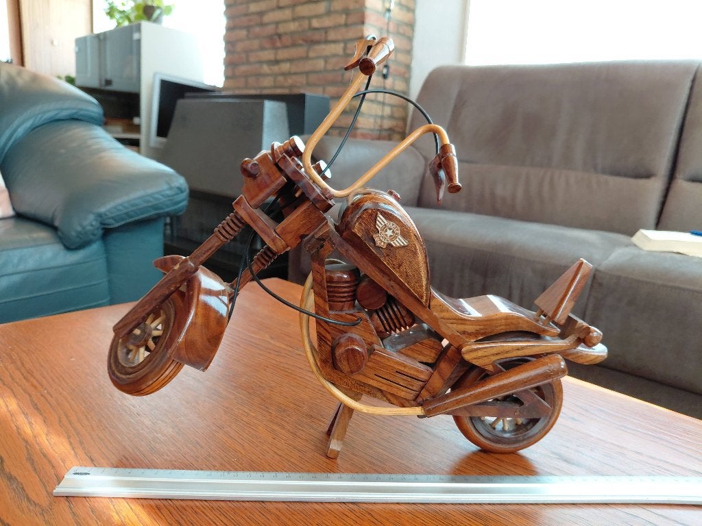 Handgemaakte houten Harley Davidson, Ophalen, Zo goed als nieuw