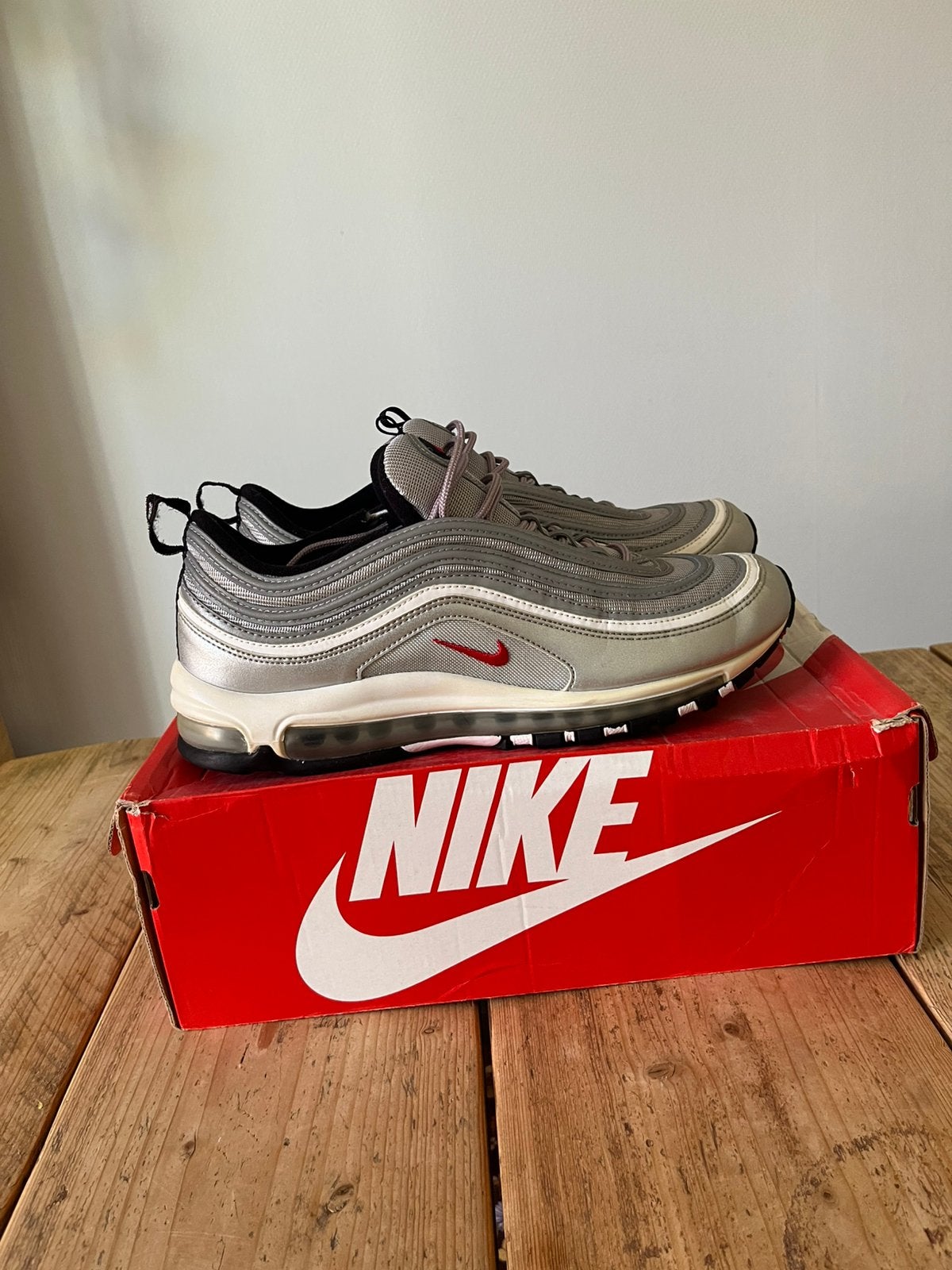 Nike Air Max 97 Silverbullet maat 45,5 perfecte staat, Ophalen of Verzenden, Zo goed als nieuw, Overige kleuren, Sneakers of Gympen