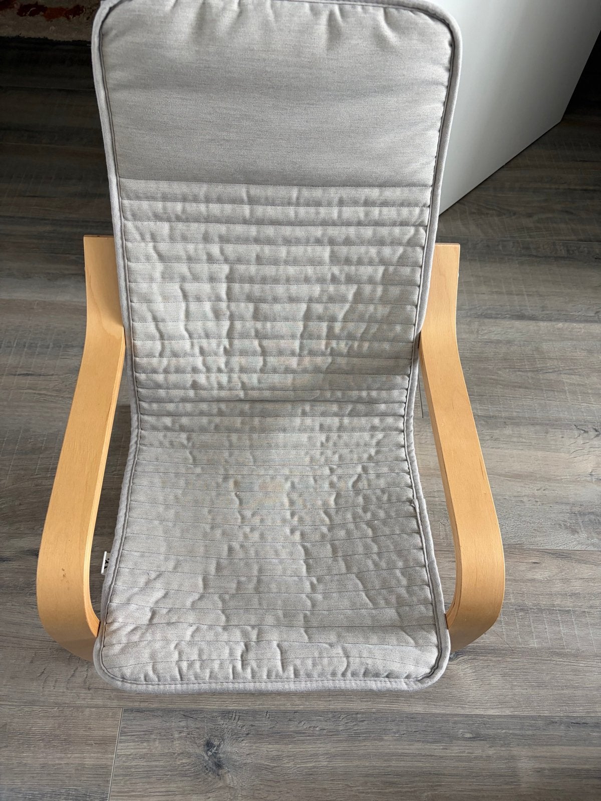 IKEA POÄNG kinderstoel met grijze wasbare hoes, Ophalen, Zo goed als nieuw, Stoel
