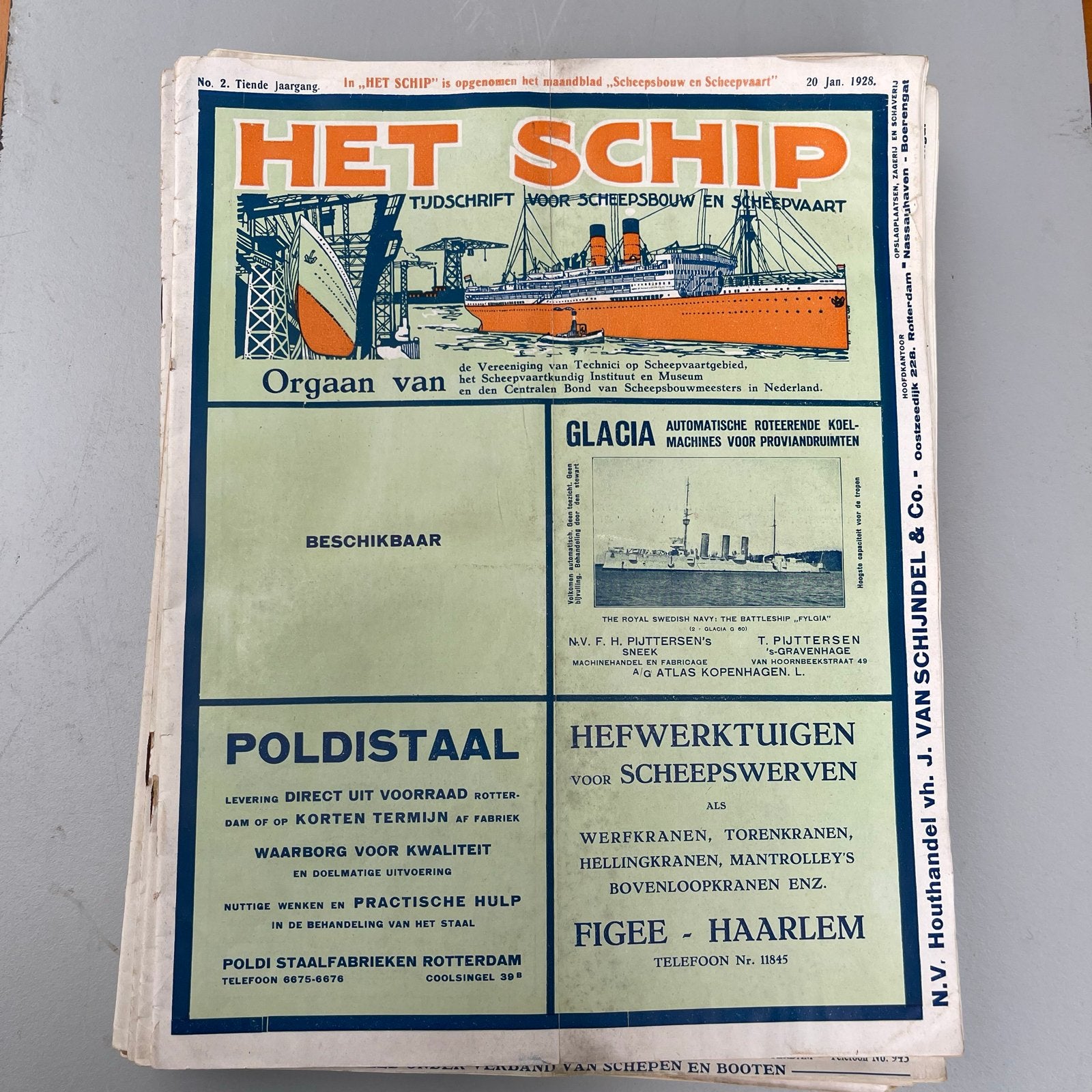 Tijdschriften HET SCHIP 1927-1928 Scheepvaart & Binnenvaart, Ophalen of Verzenden, Gelezen, Wetenschap en Natuur