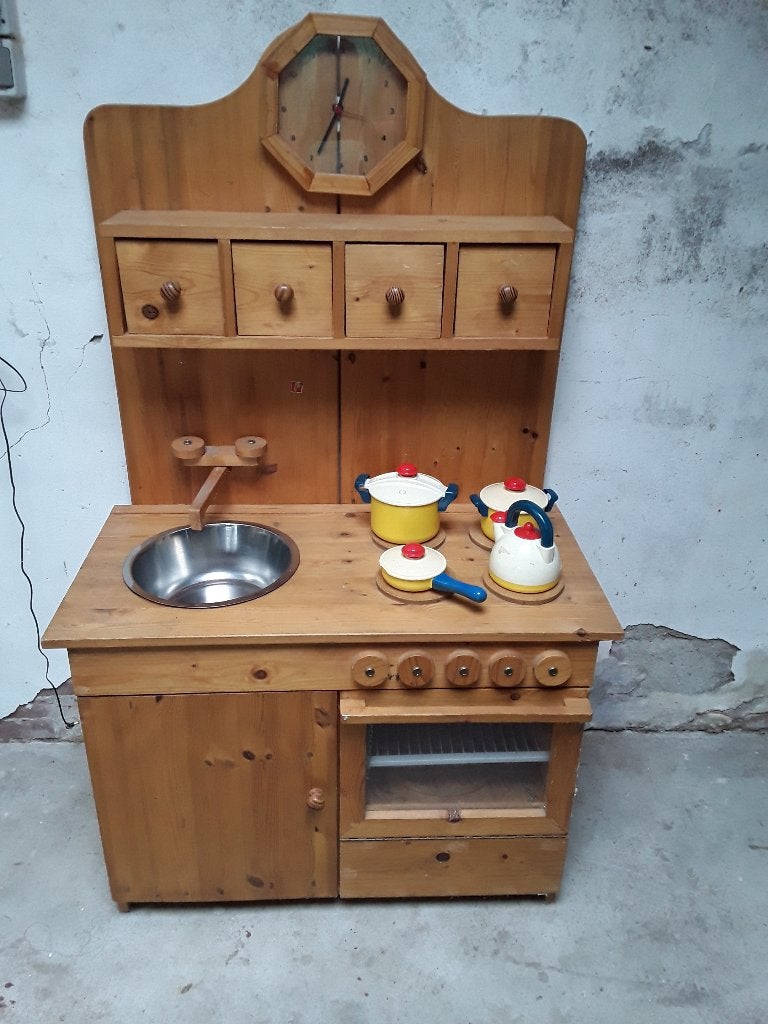 vintage houten speelgoed keukentje, Ophalen, Gebruikt, Hout, Speelkeuken