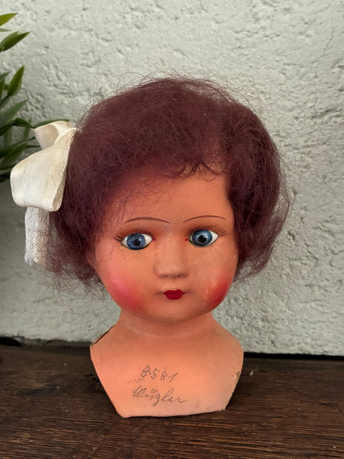 🌿 Pop ,” SCHATTIG ANTIEK POPPENHOOFD”🌿 ca 1920, Verzenden