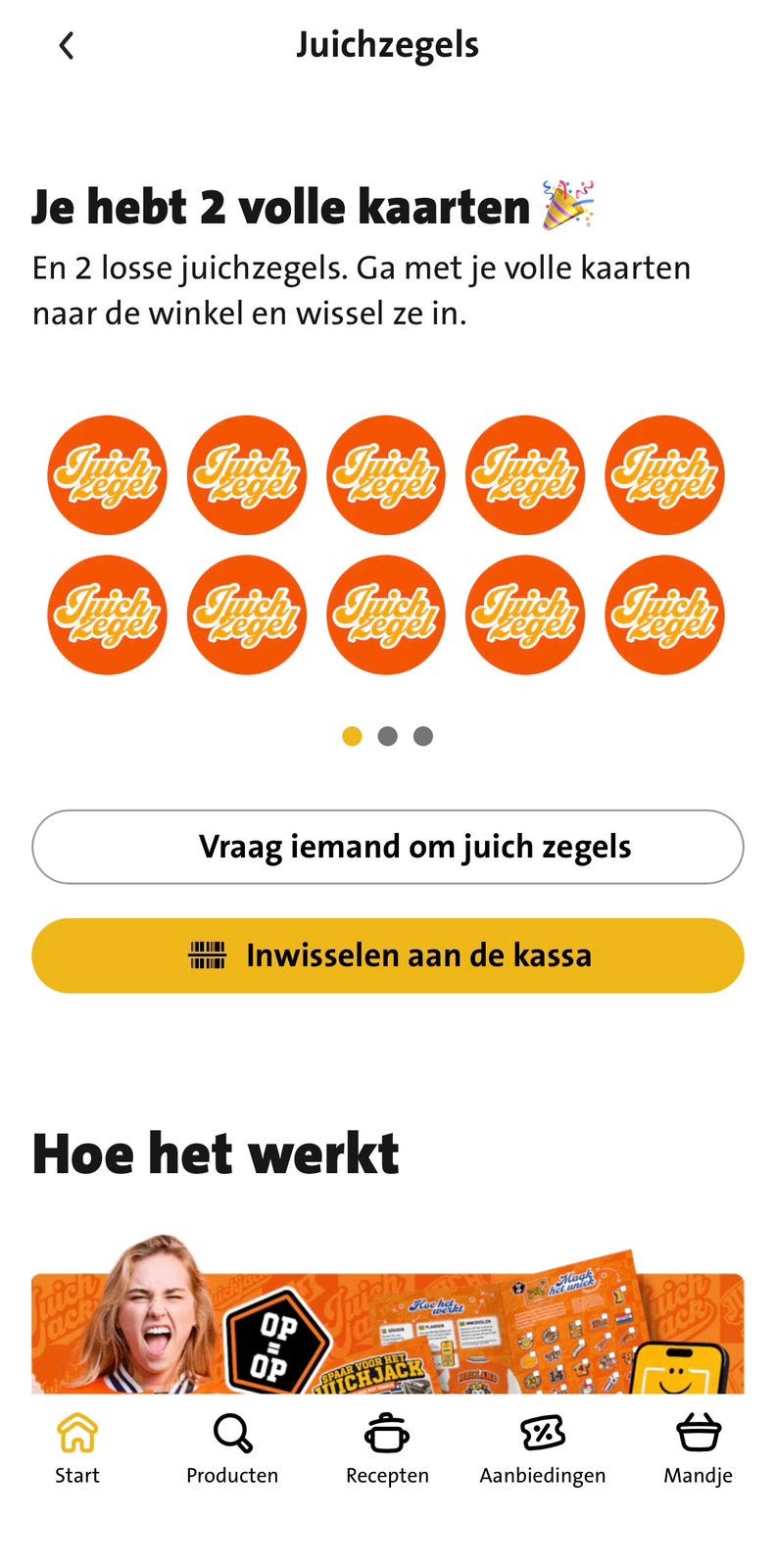 Jumbo juich zegels 2 volle kaarten en 2 losse zegels, Jumbo, Ophalen
