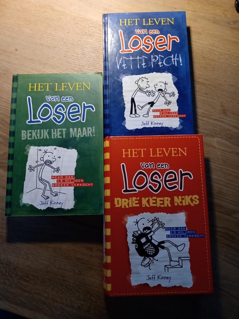 Het Leven van een Loser - 3 boeken van Jeff Kinney, Boeken, Kinderboeken | Jeugd | onder 10 jaar, Gelezen, Fictie algemeen, Ophalen of Verzenden