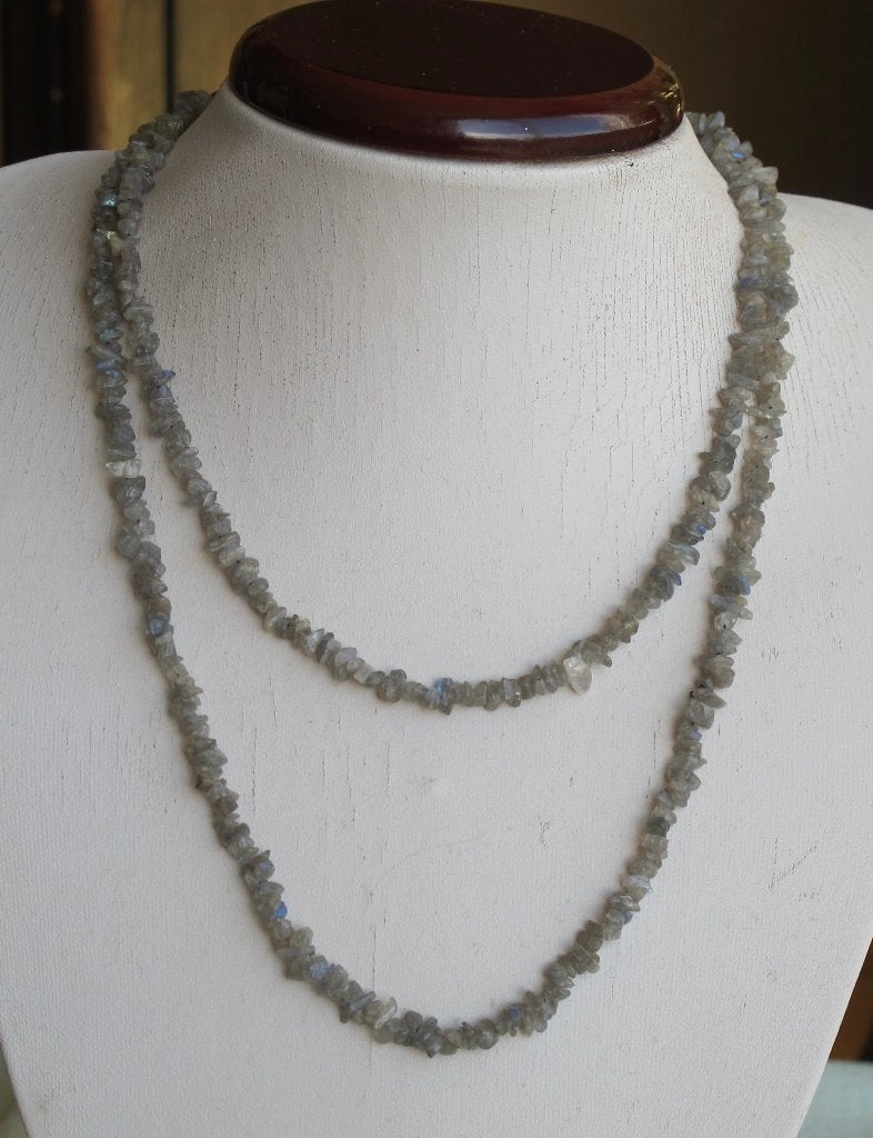 Prachtige ketting met Labradoriet splitkralen, Sieraden, Tassen en Uiterlijk, Kettingen, Overige kleuren, Verzenden, Nieuw, Steen of Mineraal