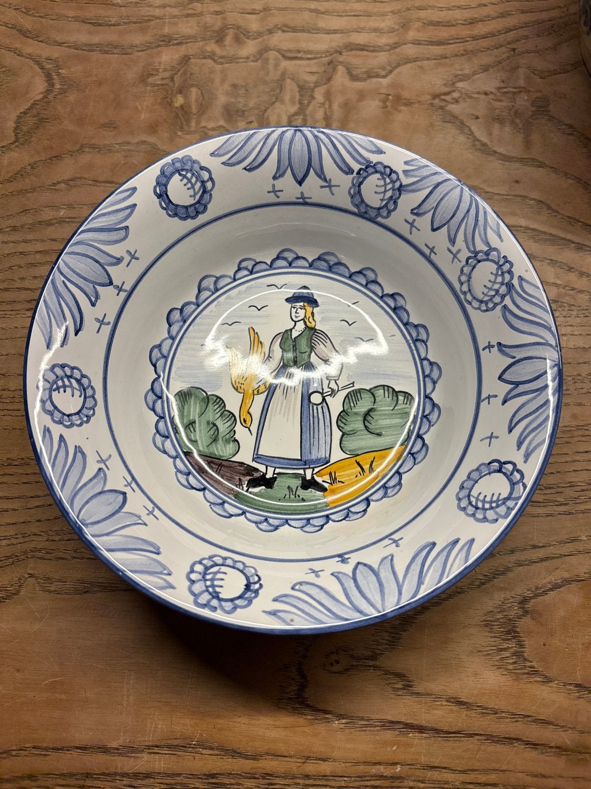 Delfts Blauw bord met traditionele afbeelding, Ophalen