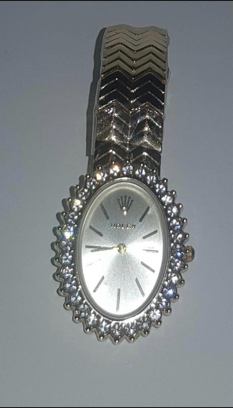 Mooi dames Rolex polshorloge Metaal en Strass Diamond Nieuw., Ophalen, Polshorloge, Nieuw, Goud