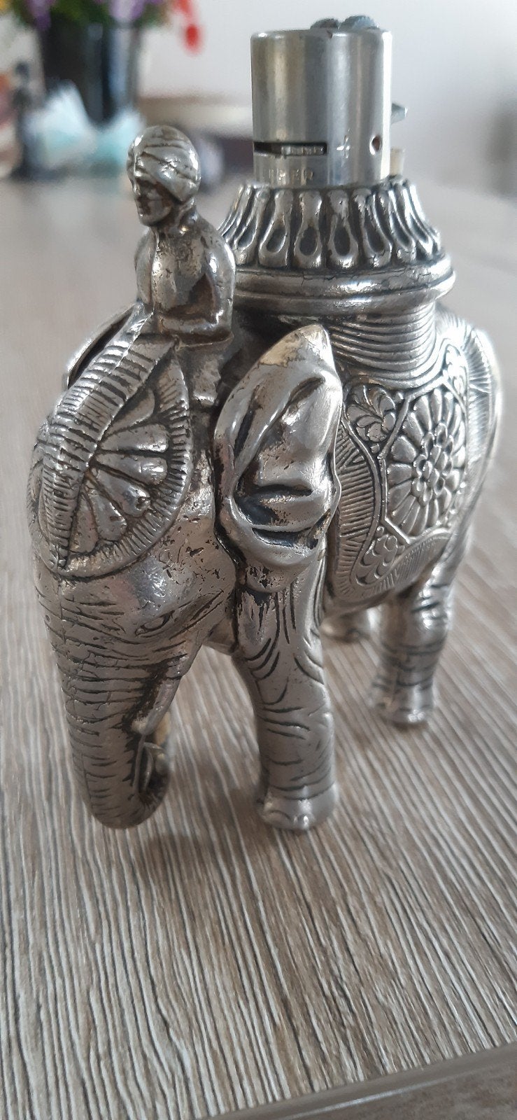 metalen tafel olifant als aansteker houder, Ophalen of Verzenden, Gebruikt, Overige soorten, Overige typen