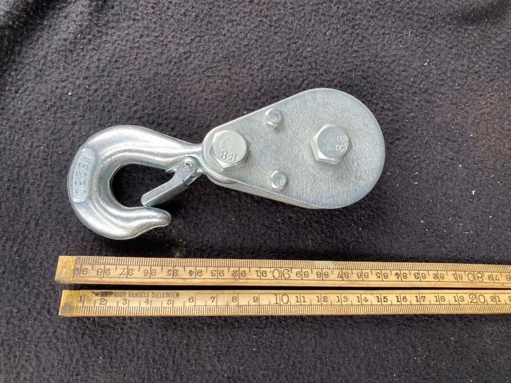 Hijskatrol haak katrol hijshaak stalen-katrol staal 250KG, Ophalen of Verzenden, Nieuw, Handmatig