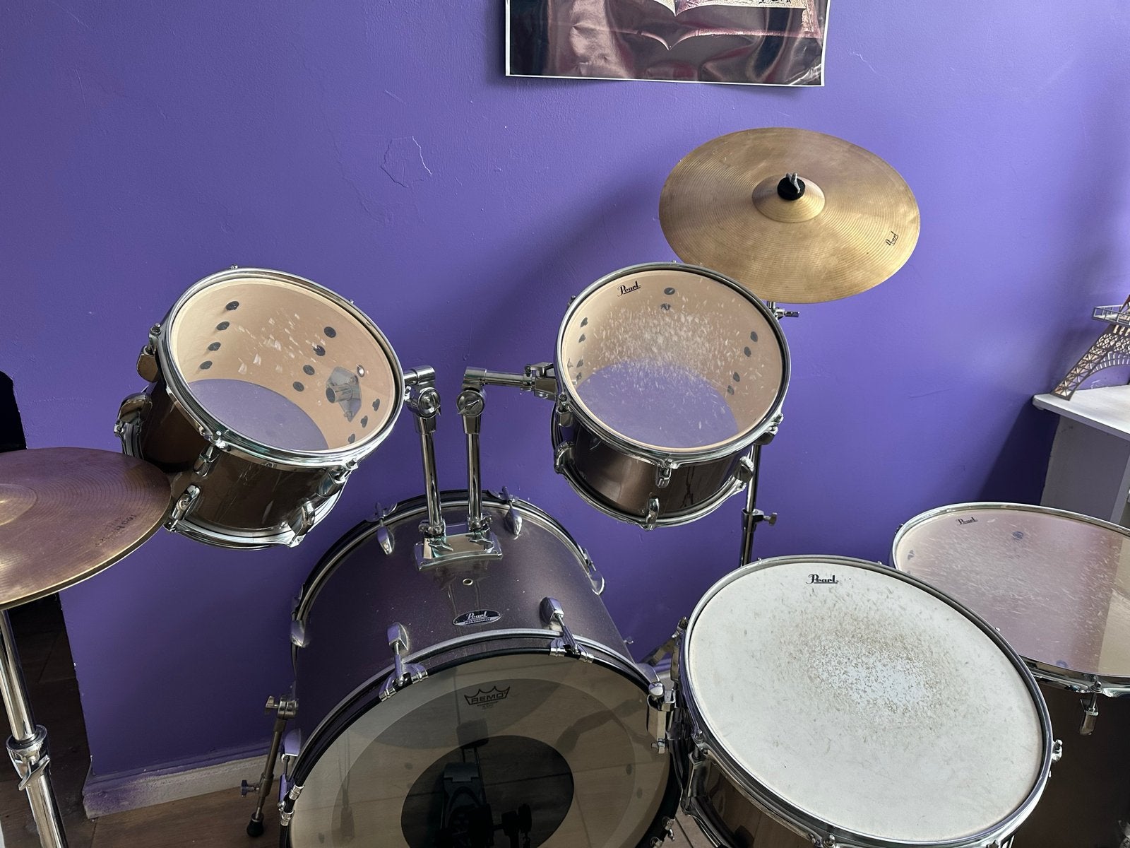 Pearl drumstel met bekkens en kruk, merk Pearl, Ophalen, Box muziek, Pearl, Celestialdreams.creations@gmail.com