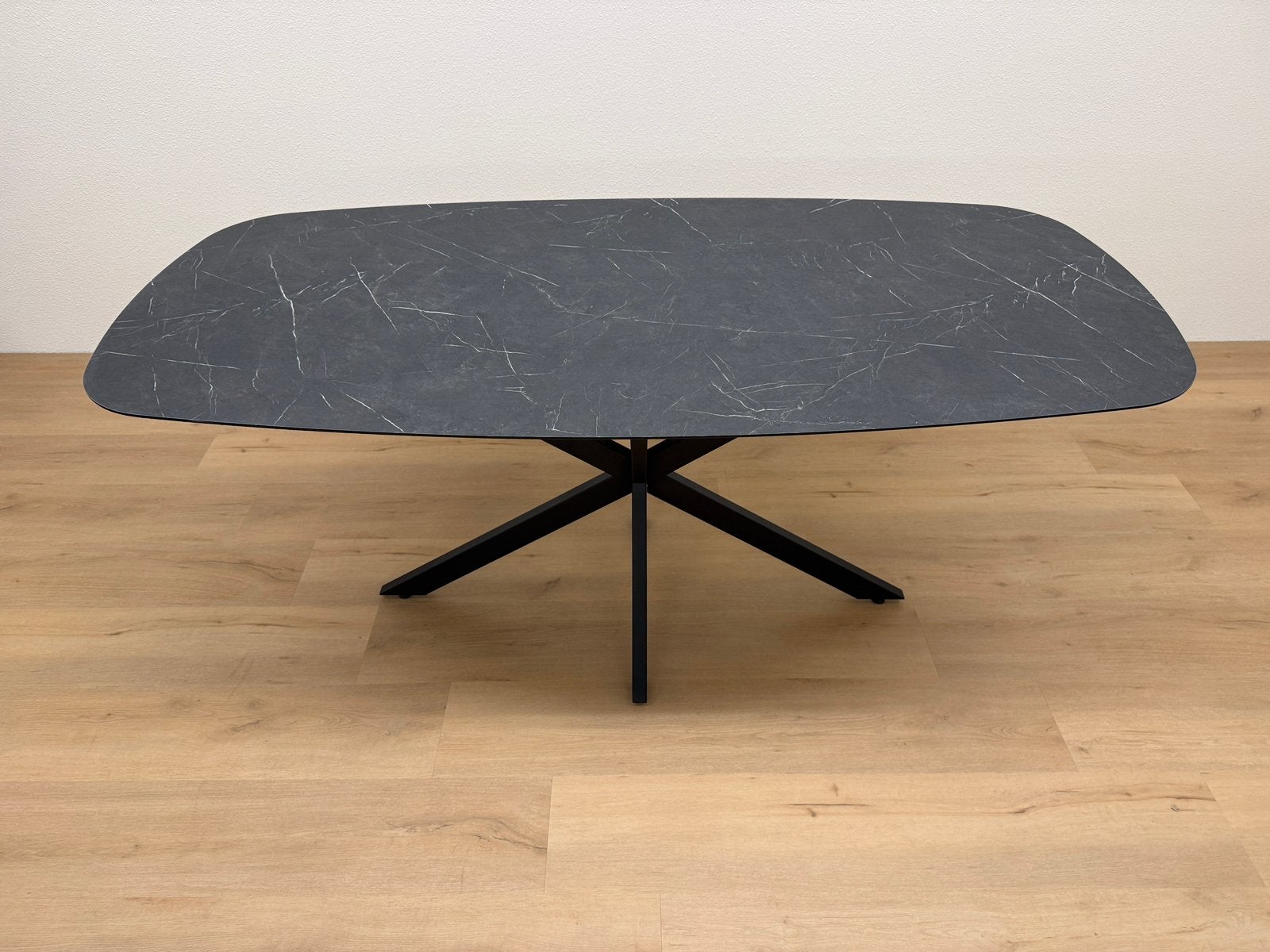 Deens ovale eettafel 180x90 - Marmer HPL - Direct Leverbaar, Huis en Inrichting, Zo goed als nieuw, 150 tot 200 cm, Ovaal, Info@betaalbaar-design.nl