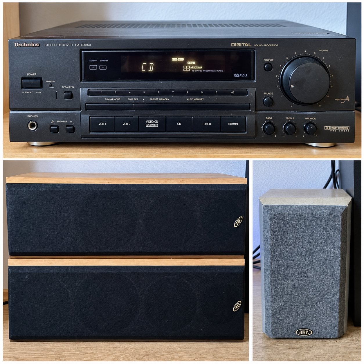 Technics SA-GX350 Receiver met 5 JBL Luidsprekers, Overige merken, Gebruikt, Ophalen of Verzenden, 120 watt of meer