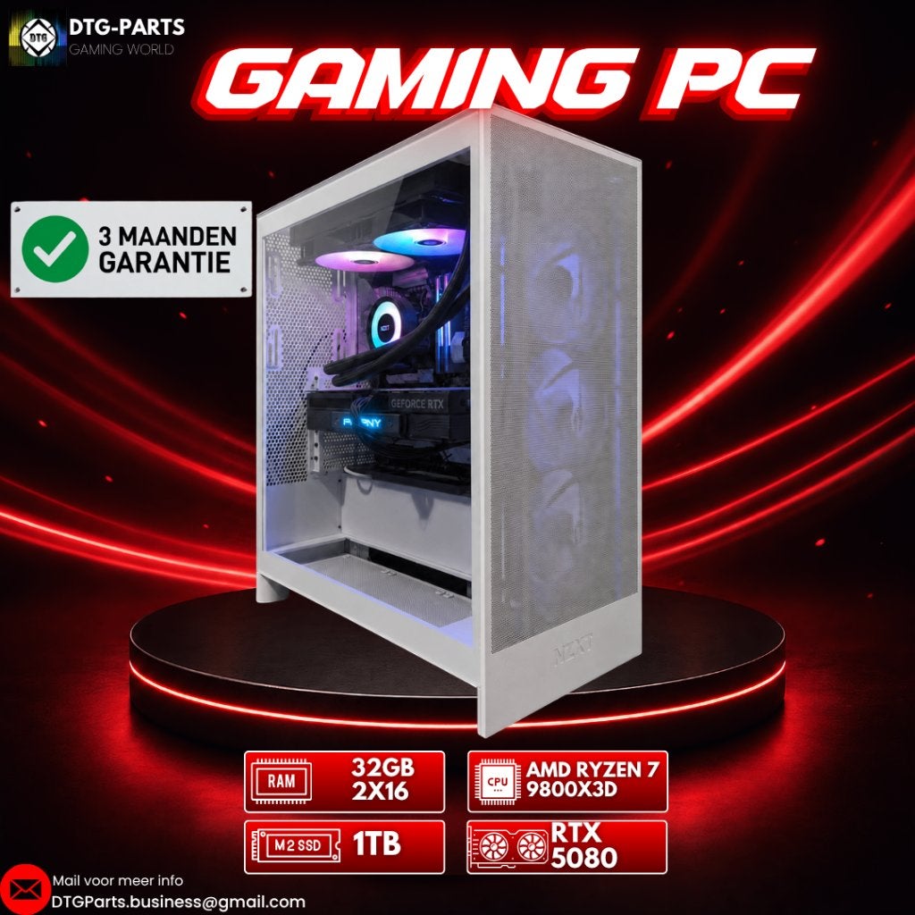 Gaming PC // RTX 5080 & AMD 7 9800X3D, Ophalen, 7604 HM, 32 GB, DTGParts.Business@gmail.com