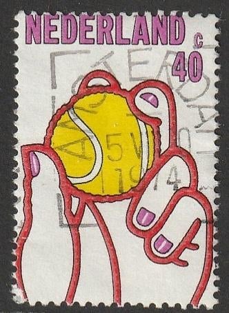 Nederland 1974 1051 Tennis, Gest Amsterdam, Ophalen of Verzenden, Na 1940, Gestempeld