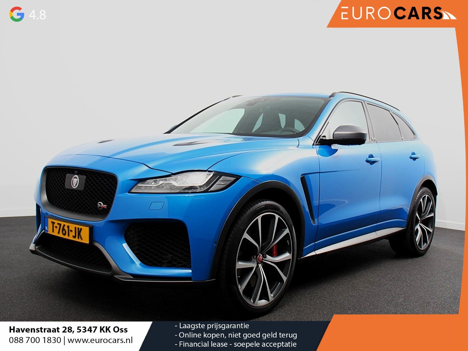 Jaguar F-PACE 5.0 V8 AWD SVR 551 pk Panorama dak Meridian so, Auto's, Jaguar, Automaat, 8 cilinders, Leder, Bedrijf