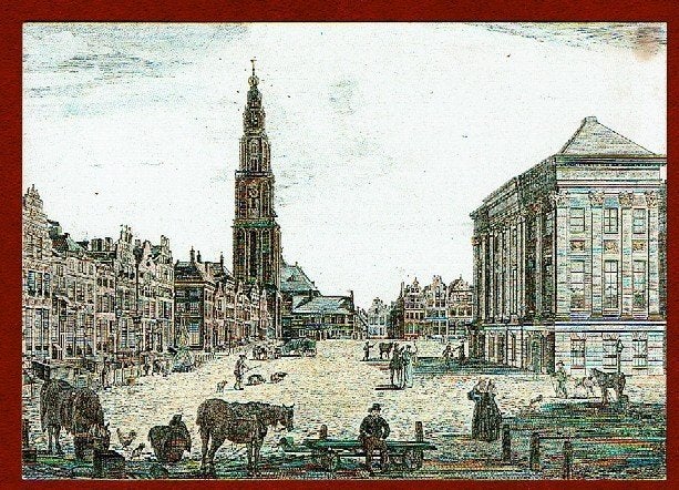 Groningen - Oud Groningen (eind 18e eeuw) Groote Markt - '91, Ophalen of Verzenden, 1980 tot heden, Gelopen, Groningen