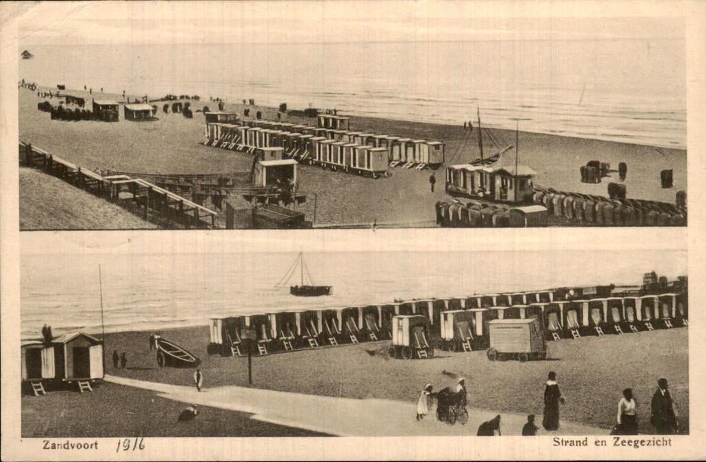 Zandvoort - Strand - Strand en Zeegezicht, Ophalen of Verzenden, Voor 1920, Gelopen, Noord-Holland