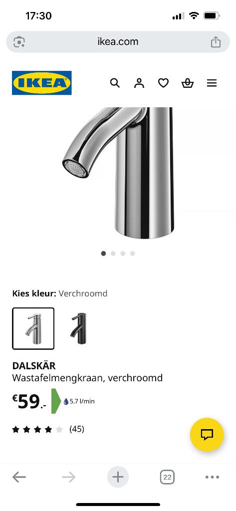 IKEA DALSKÄR wastafelkraan – nieuw in doos, Ophalen, Nieuw, Chroom, Kraan