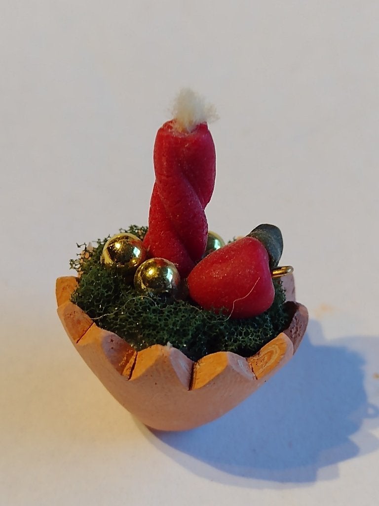 tc bakje met kaars / kerstbakje / miniatuur, Verzamelen, Ophalen, Nieuw, Decoratie