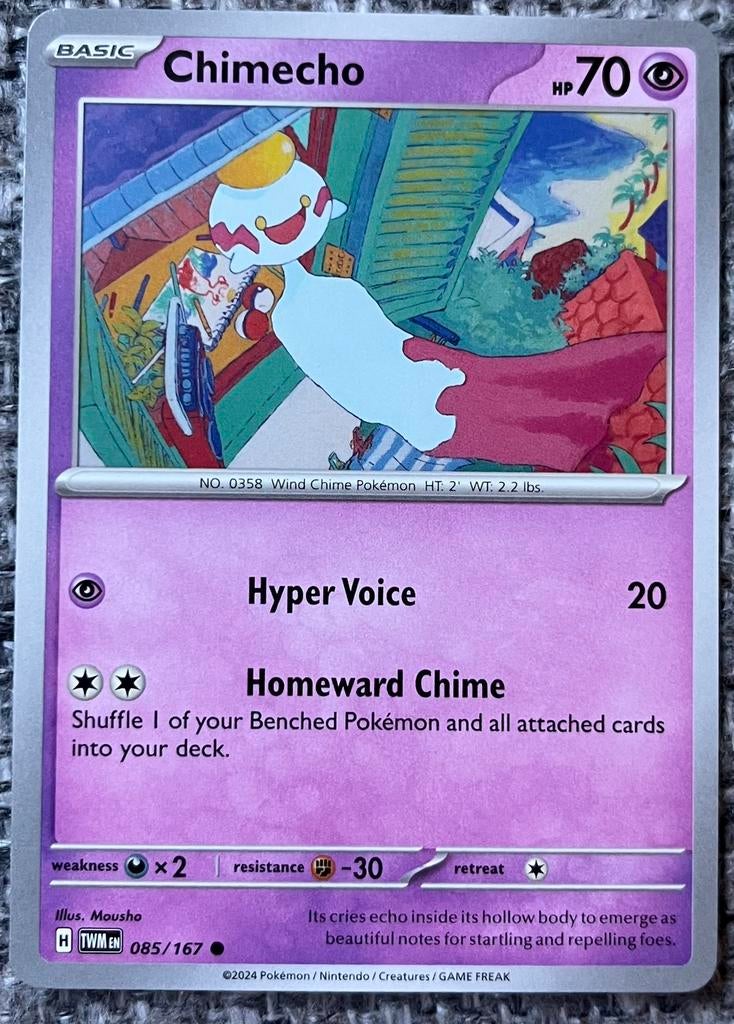 Pokemonkaart van Chimecho • Twilight Masquerade (085/167), Ophalen of Verzenden, Nieuw, Losse kaart