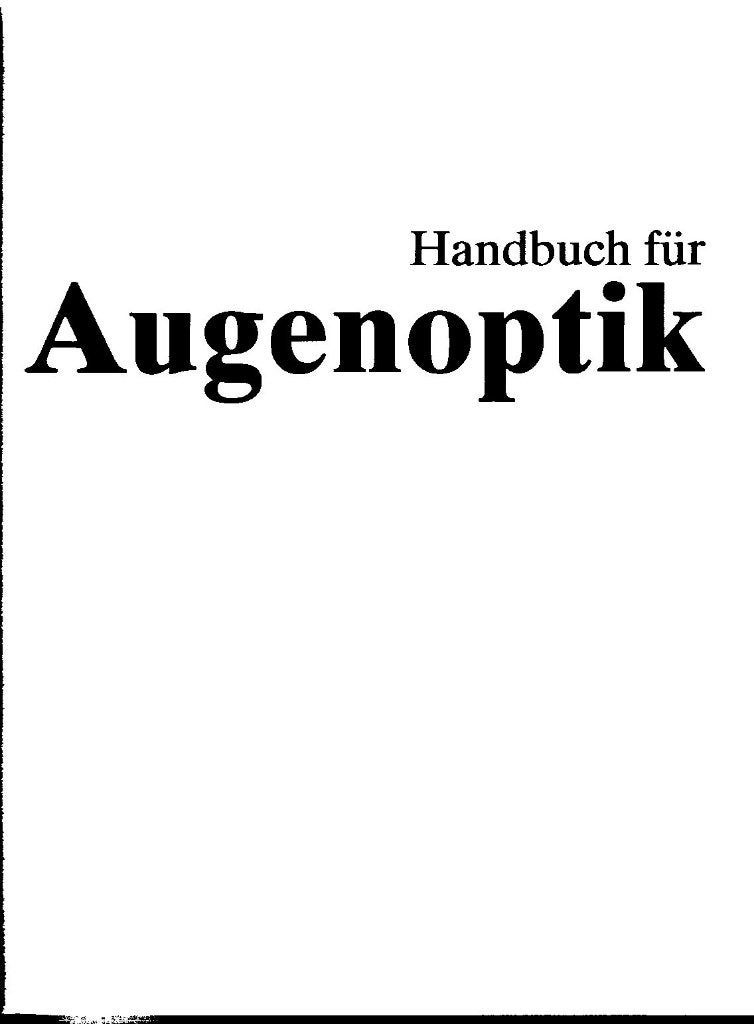 Boek: HANDBUCH FUR AUGENOPTIK (nieuw boek), Ophalen of Verzenden, Beta, Nieuw, Niet van toepassing