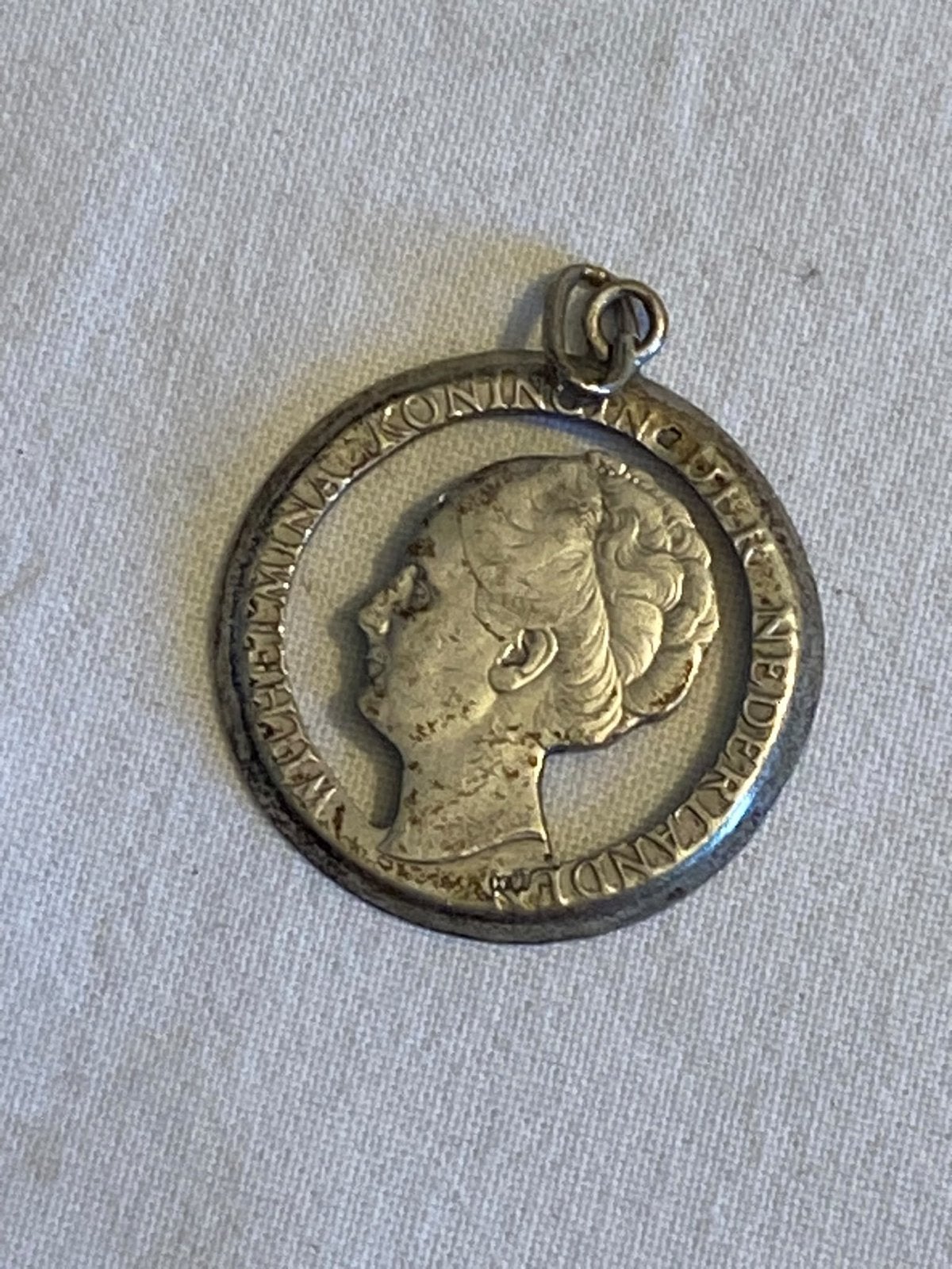Zilveren hanger Koningin Wilhelmina munt, Zilver, Koningin Wilhelmina, Losse munt, Overige waardes