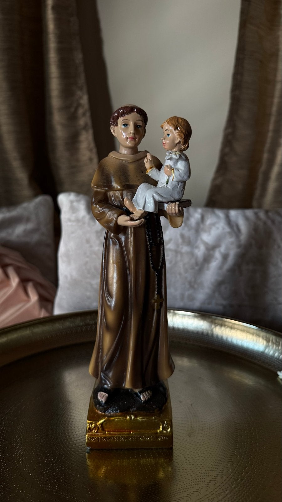 St. Antonio hars beeld 21 cm - Nieuwstaat, Antiek en Kunst, Ophalen of Verzenden
