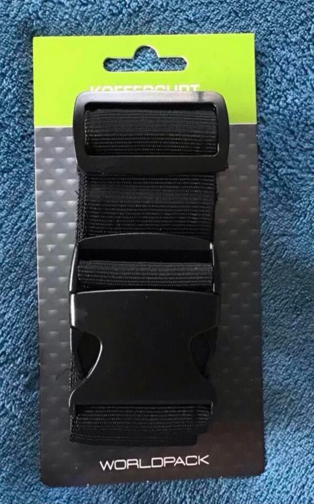Zwarte kofferriem, merk Worldpack, Sieraden, Tassen en Uiterlijk, Koffers, Ophalen of Verzenden, Nieuw, Overige materialen, 70 cm of meer