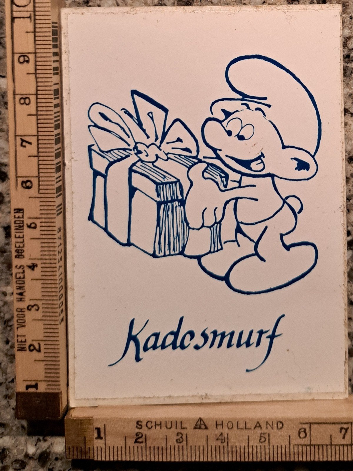 Vintage sticker Kadosmurf smurf smurfen strip, Ophalen of Verzenden, Zo goed als nieuw, Overige typen