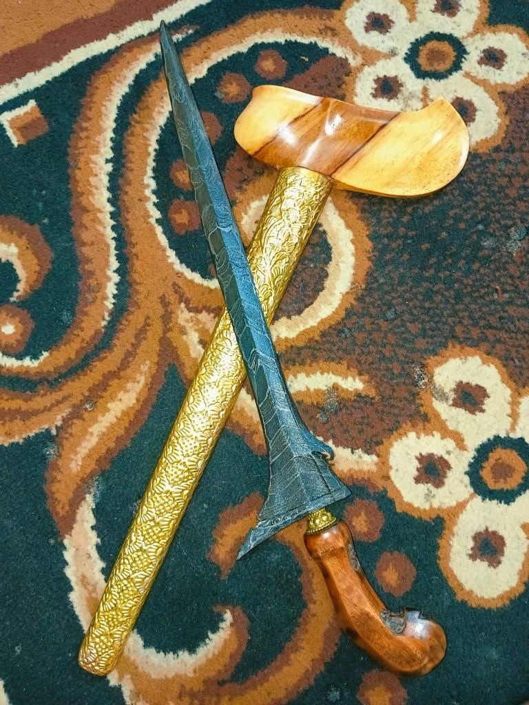 Antieke Keris Kebo Teki Pamor Blarak Sineret Surakarta SVD57, Wapen, Verzenden, Overige materialen, Indonesië