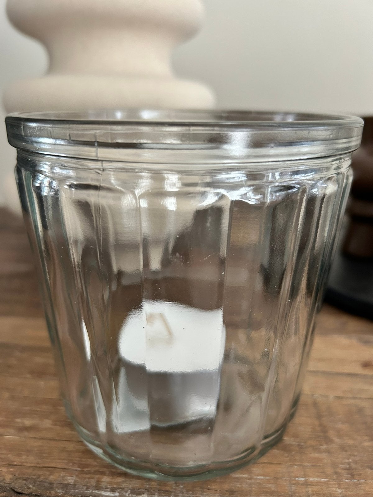 MOOI GROOT GLAZEN SFEERLICHT / WAXINELICHT …., 13 cm, Waxinelichthouder, Nieuw, Ophalen of Verzenden