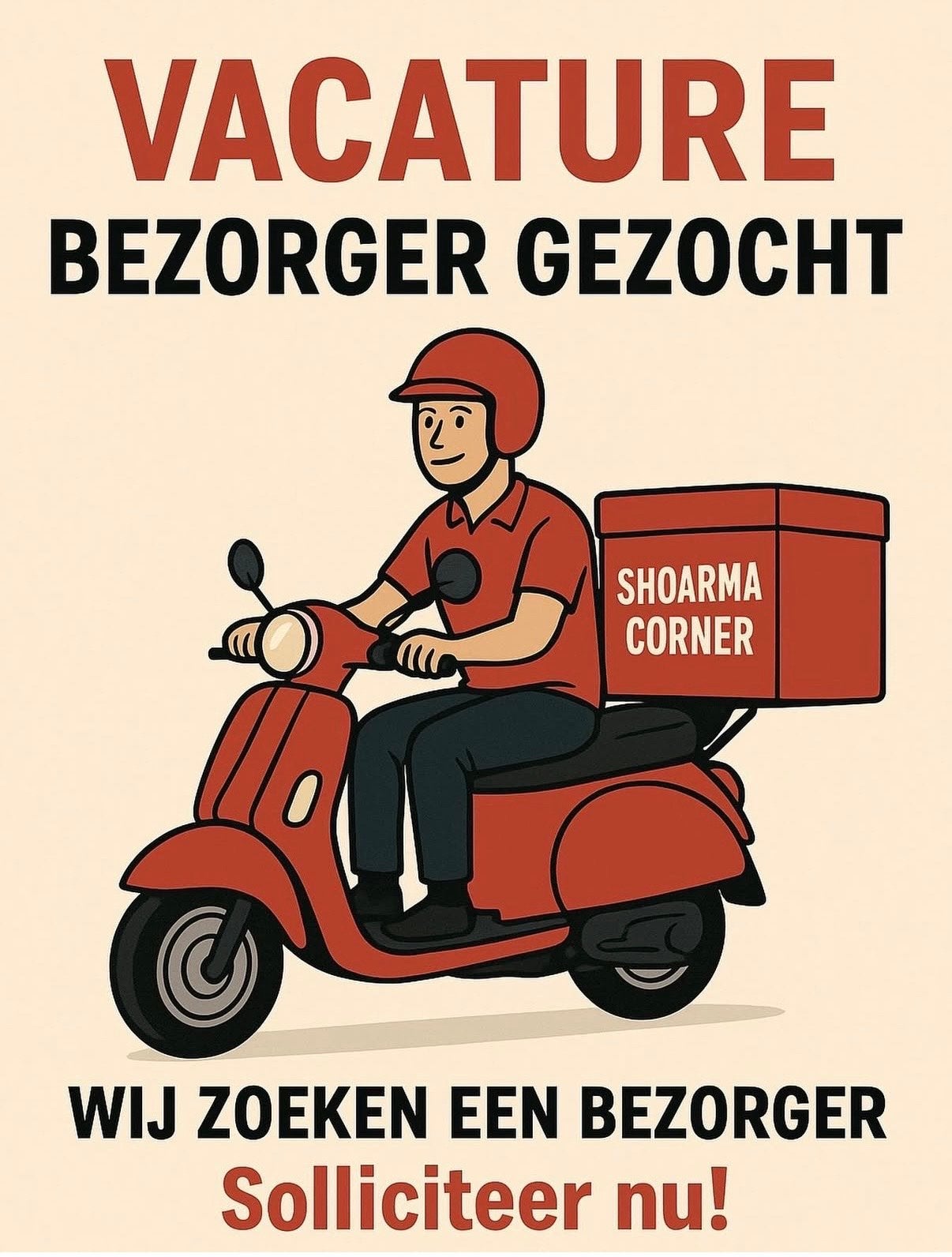 Bezorger gezocht, Vacatures