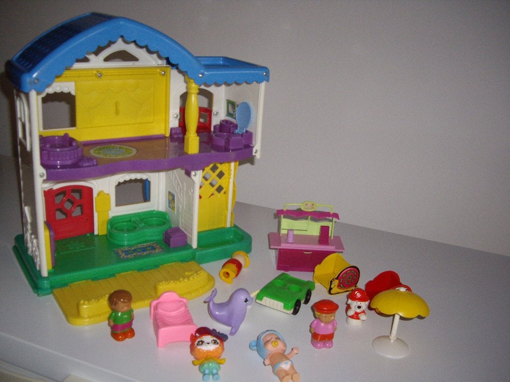 draagbaar poppenhuis f p  met acc zonder geluid, Ophalen, Gebruikt, Speelset
