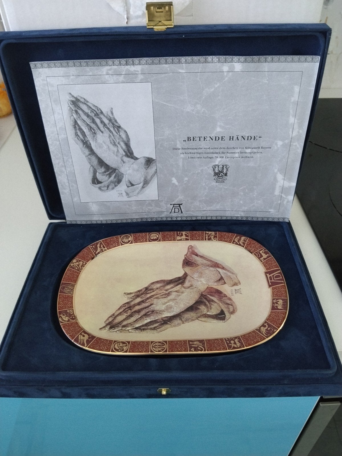 Bradford Exchange Dürer 'Biddende Handen' Porseleinen schaal, Ophalen of Verzenden