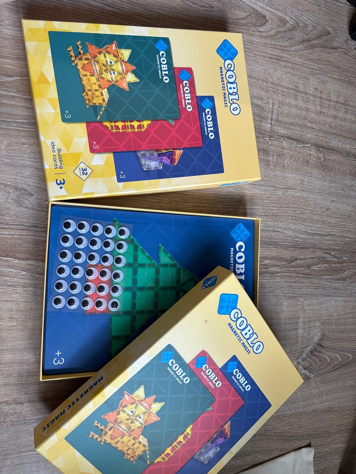 2 sets Coblo idee kaarten voor Magnetic Magic bouwblokken, Ophalen, Zo goed als nieuw, Overige merken