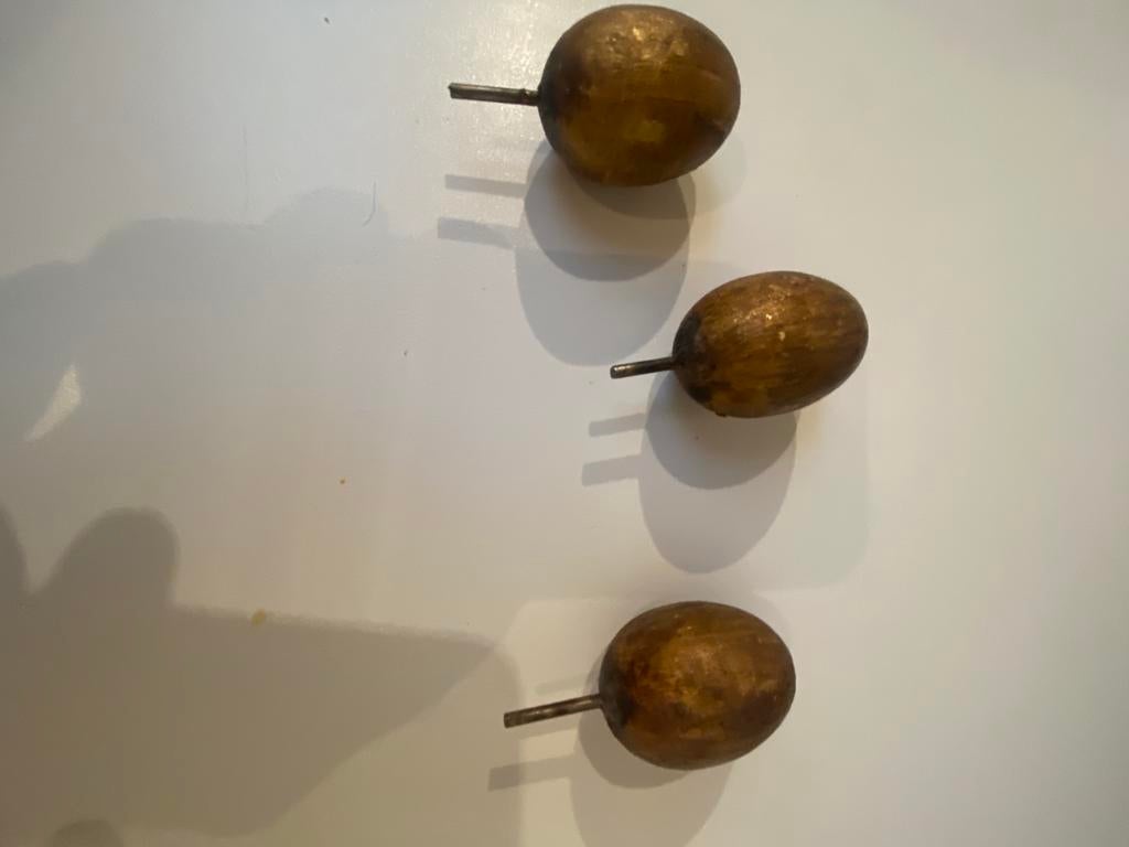Antieke houten bolletjes voor staartschippers klokje, Antiek en Kunst, Antiek | Klokken, Ophalen of Verzenden
