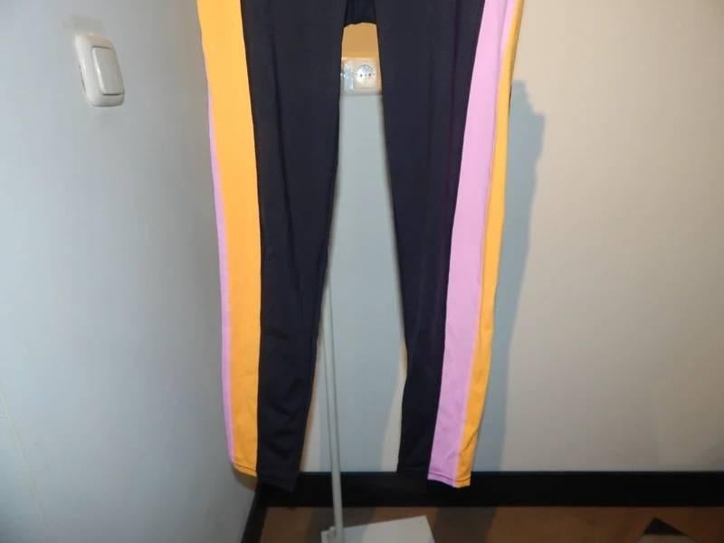 Goldbergh stretch legging zwart kleur accenten merk druk M, Legging, Verzenden, Zwart, Maat 40/42 (M)