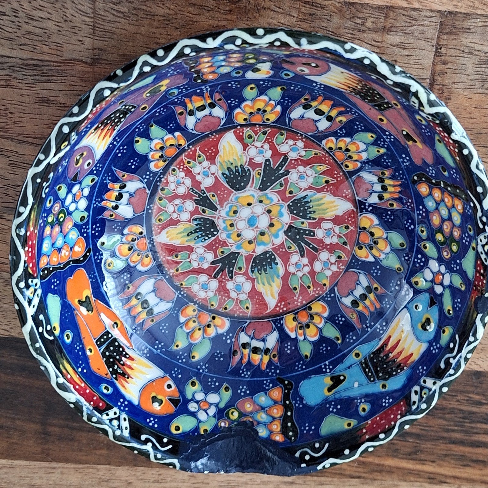 Handgemaakte Turkse Keramische Kom - Levendig Design, Ophalen of Verzenden